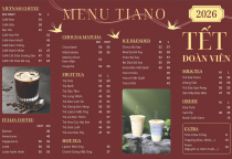 MENU TẾT 2026 TẠI TIANO CAFE | CAFE DECOR TẾT ĐẸP 2026